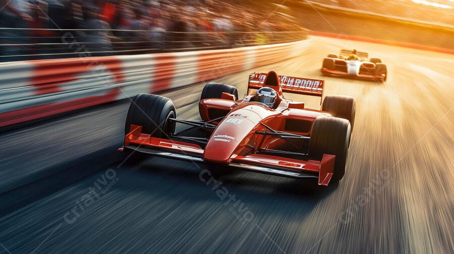 Foto Carro de Corrida Fórmula 1 Pista Velocidade Pôr do Sol