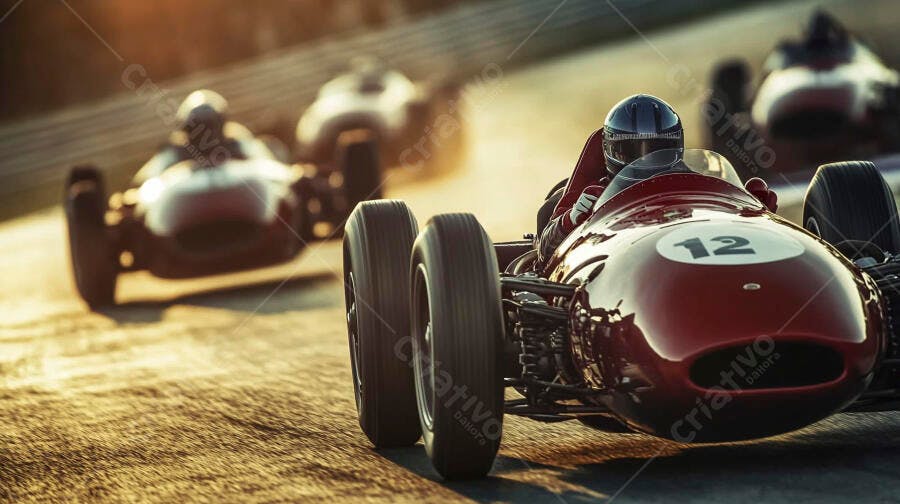 Foto Carro de Corrida Antigo Velocidade Pista de Automobilismo