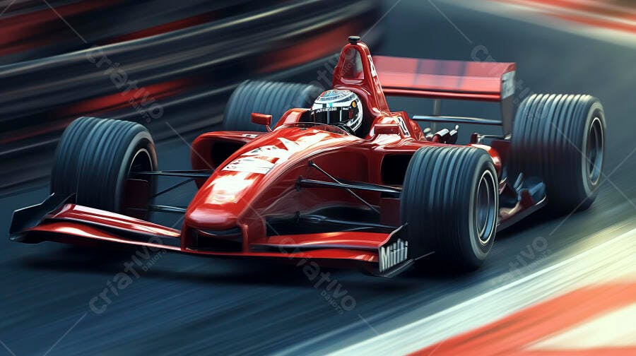 Foto Carro de Corrida Fórmula 1 Vermelho Pista de Velocidade