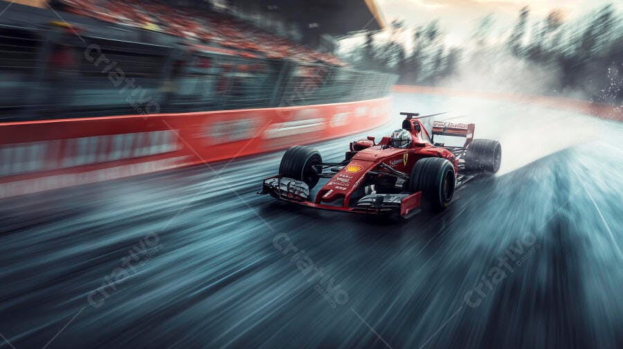 Foto Carro de Corrida Fórmula 1 Vermelho Pista Velocidade