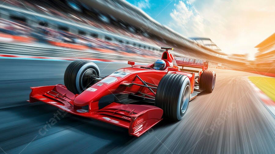 Foto Carro de Fórmula 1 Vermelho Corrida Pista Velocidade