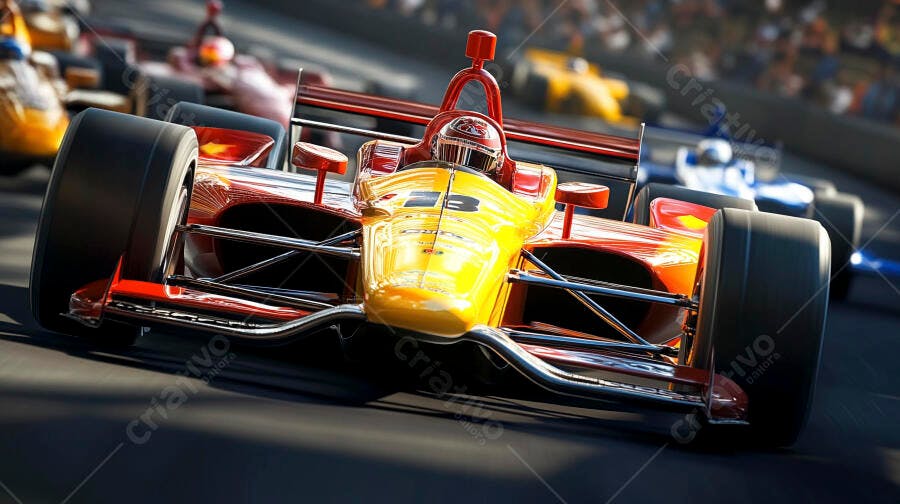 Foto Carro de Corrida Fórmula Indy Velocidade Pista Asfalto
