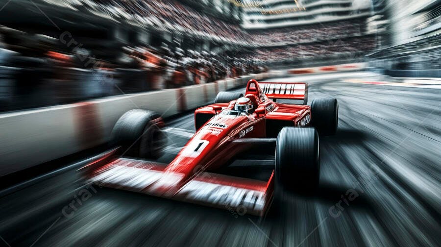 Foto Carro de Fórmula 1 Vermelho Corrida Pista Velocidade