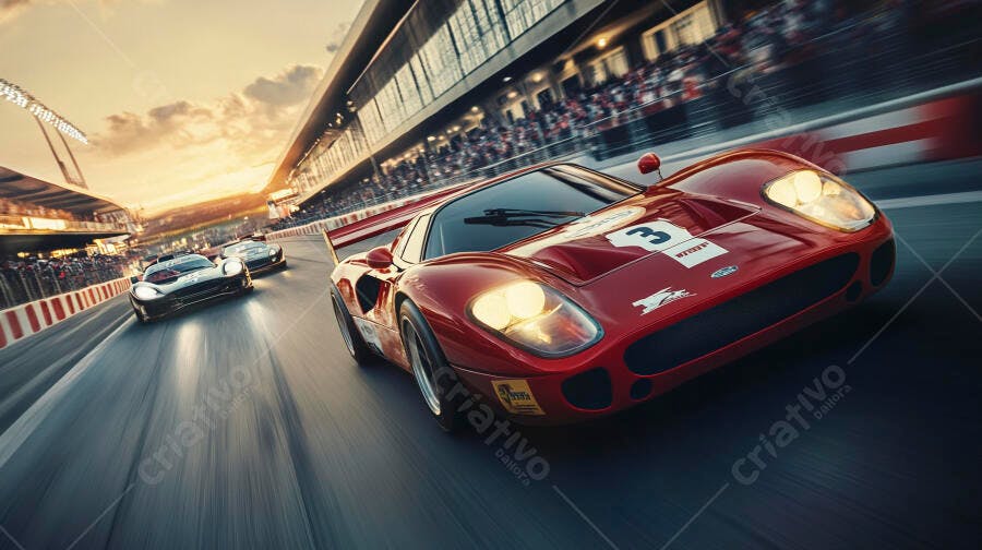 Foto Carro de Corrida Vermelho Pista de Autódromo Velocidade