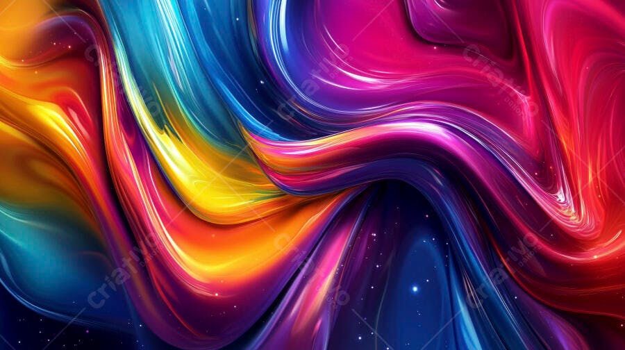 Fundo Abstrato Colorido Ondas Fluídas Vibrantes