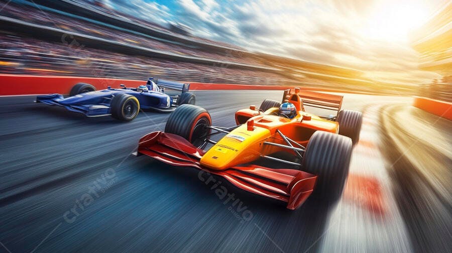 Foto Carros de Corrida Fórmula 1 Pista Velocidade Pôr do Sol