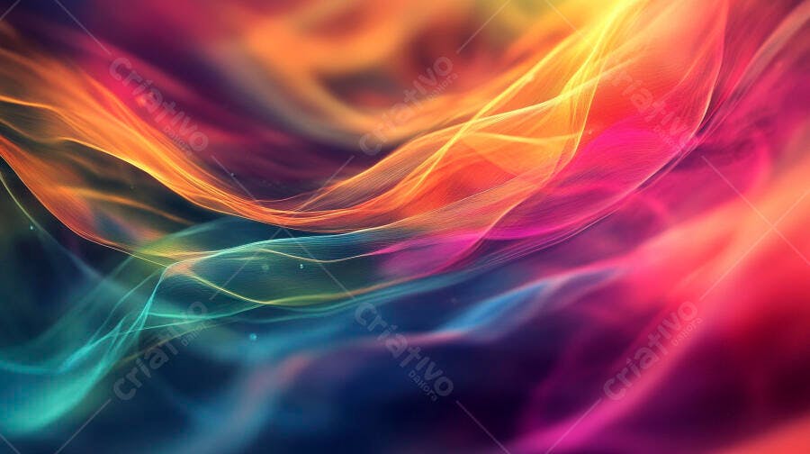 Foto Abstrata Ondas de Luz Coloridas Fundo Vibrante