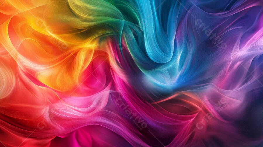Fundo Abstrato Colorido Vibrante Ondas de Fumaça Fluida