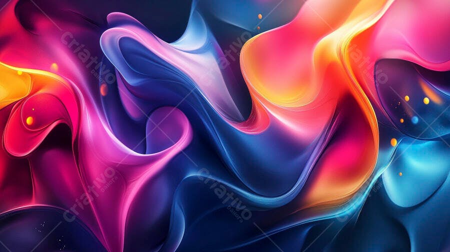 Fundo Abstrato Fluido Ondas Coloridas Vibrantes