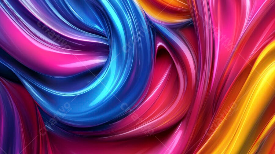 Fundo Abstrato Colorido Ondas Líquidas Vibrantes