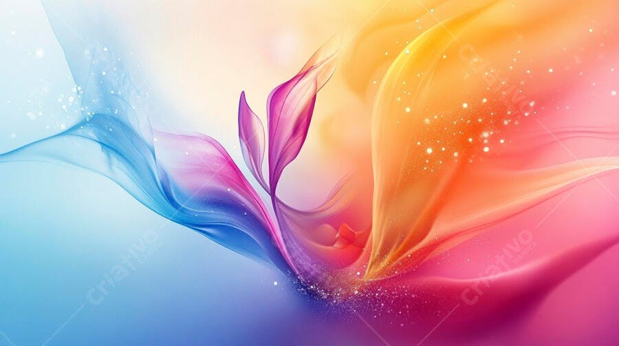 Abstrato Flores Coloridas Gradiente Fluido Digital