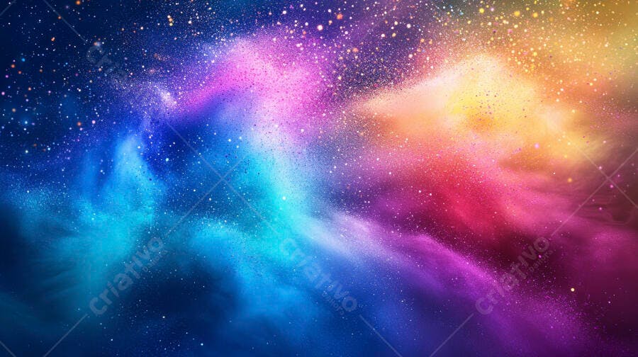Fundo Galáxia Nebulosa Estrelas Coloridas Abstrato