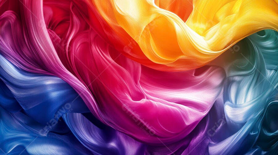 Fundo Abstrato Colorido Vibrante Ondas de Tinta Fluida