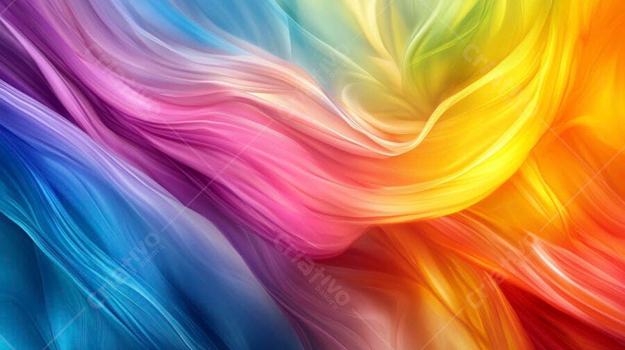 Ondas fluidas de cores vibrantes abstratas azul roxo rosa laranja amarelo verde