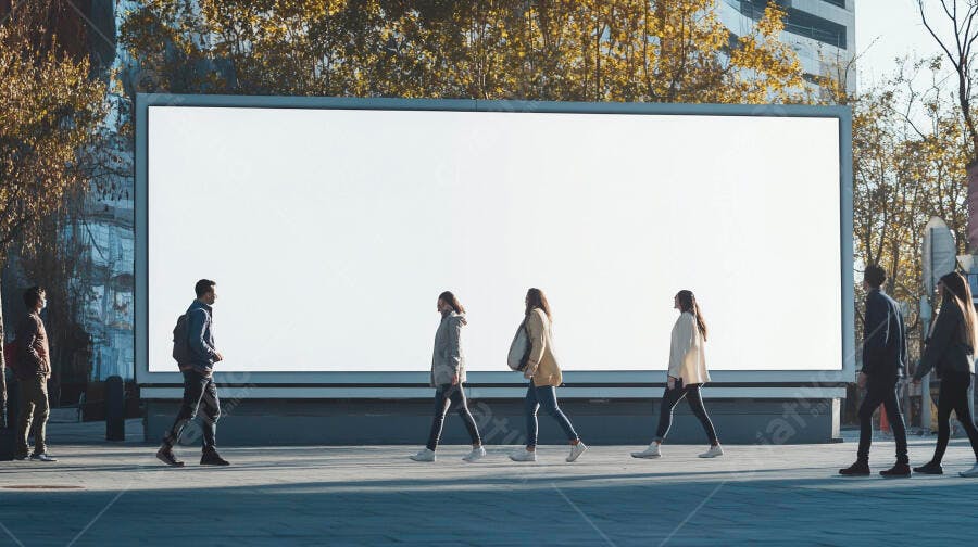 Foto Pessoas Caminhando Outdoor Publicidade Vazio Cidade