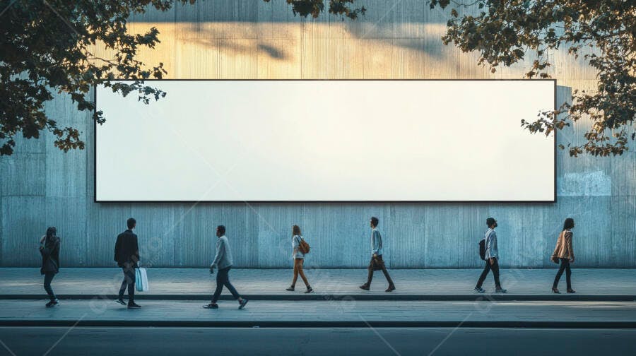 Foto Outdoor Digital Mockup Pessoas Andando Cidade