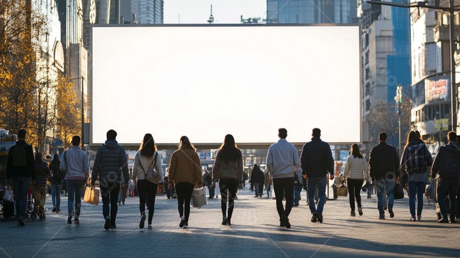Foto Pessoas Andando Rua Urbana Outdoor Publicidade Vazio