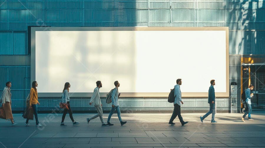 Foto Pessoas Andando Outdoor Publicidade Urbano Dia