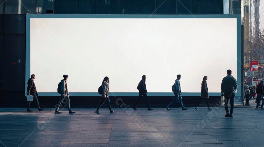Foto Pessoas Andando Outdoor Publicidade Vazio Cidade