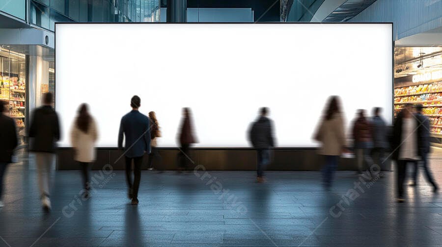 Foto Outdoor Digital Mockup Pessoas Andando Shopping Center