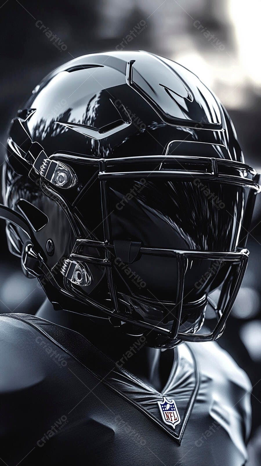 Foto Capacete Futebol Americano Preto NFL Close-up