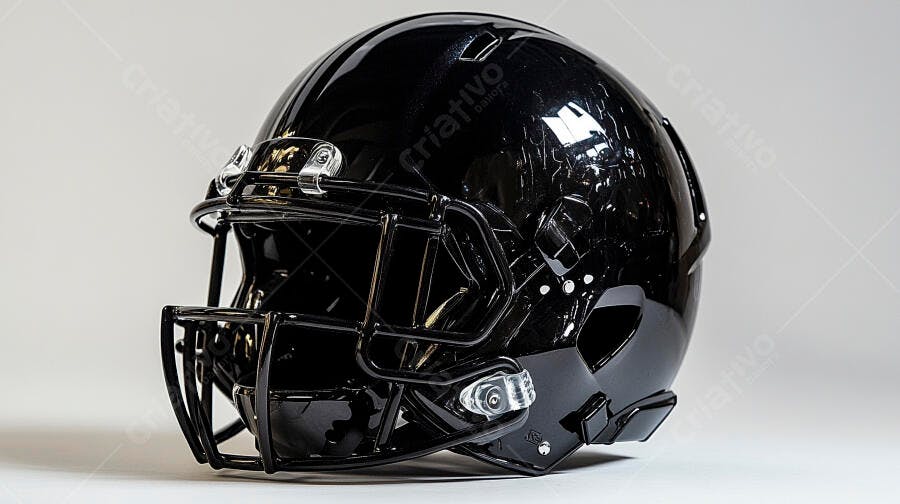 Foto Capacete Futebol Americano Preto Brilhante Estúdio