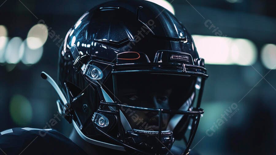 Foto Capacete Futebol Americano Preto Esporte Noturno