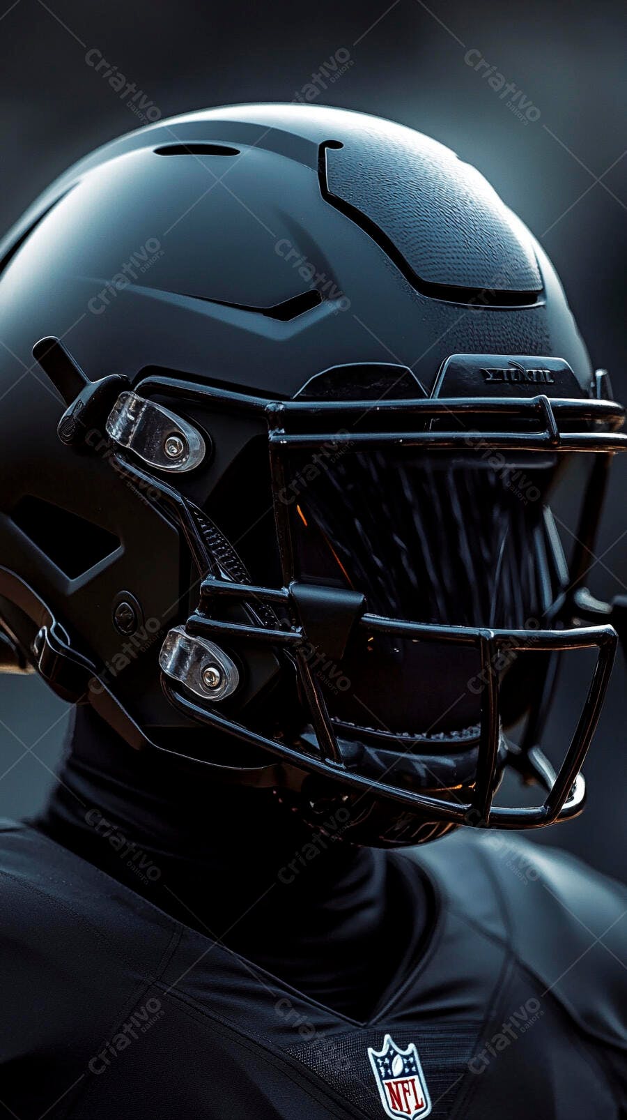 Foto Capacete Futebol Americano Preto Uniforme NFL