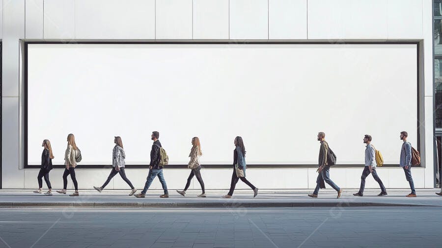 Foto Pessoas Andando Outdoor Publicidade Vazio Cidade