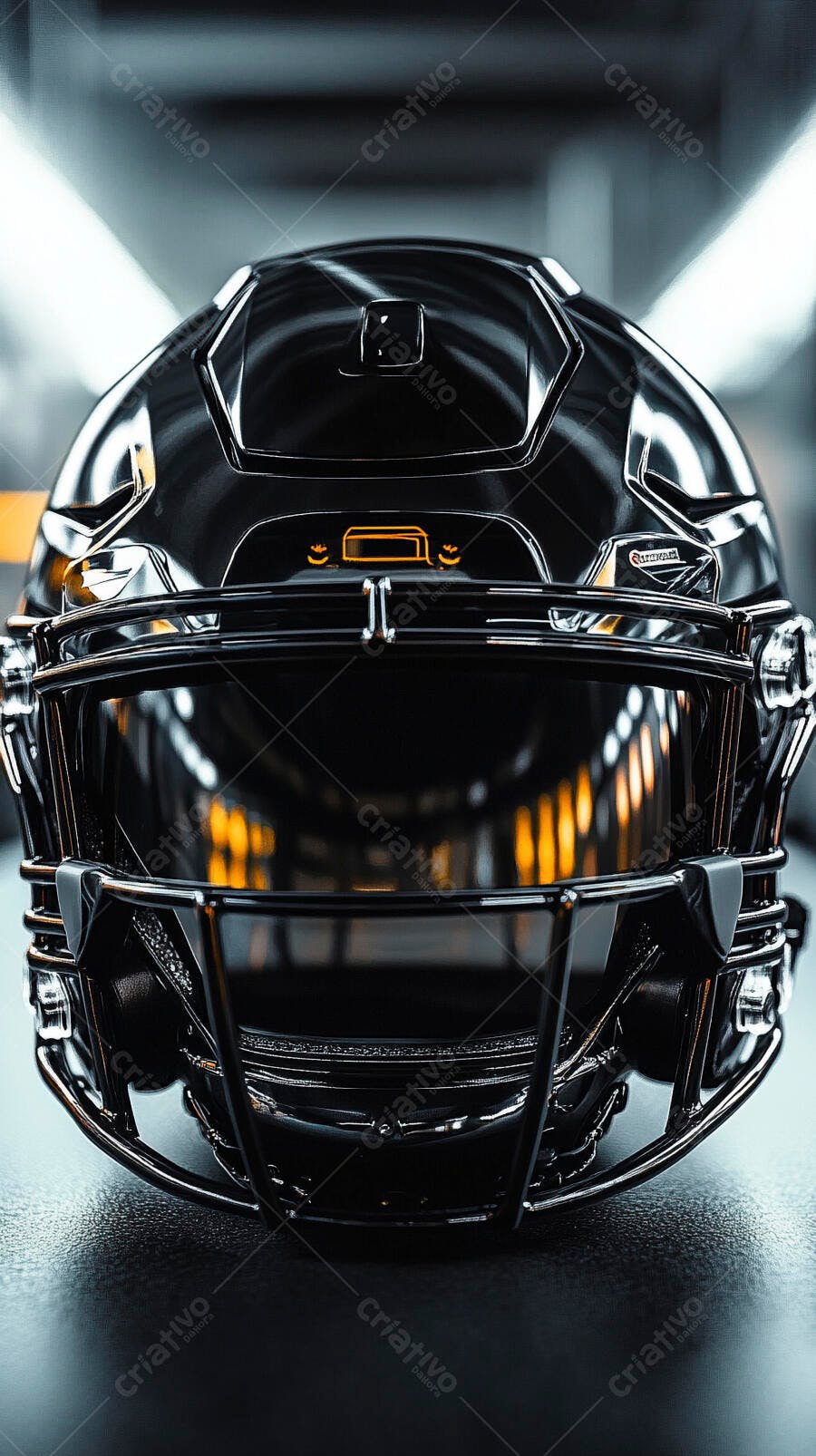 Foto Capacete Futebol Americano Preto Brilhante Close-up