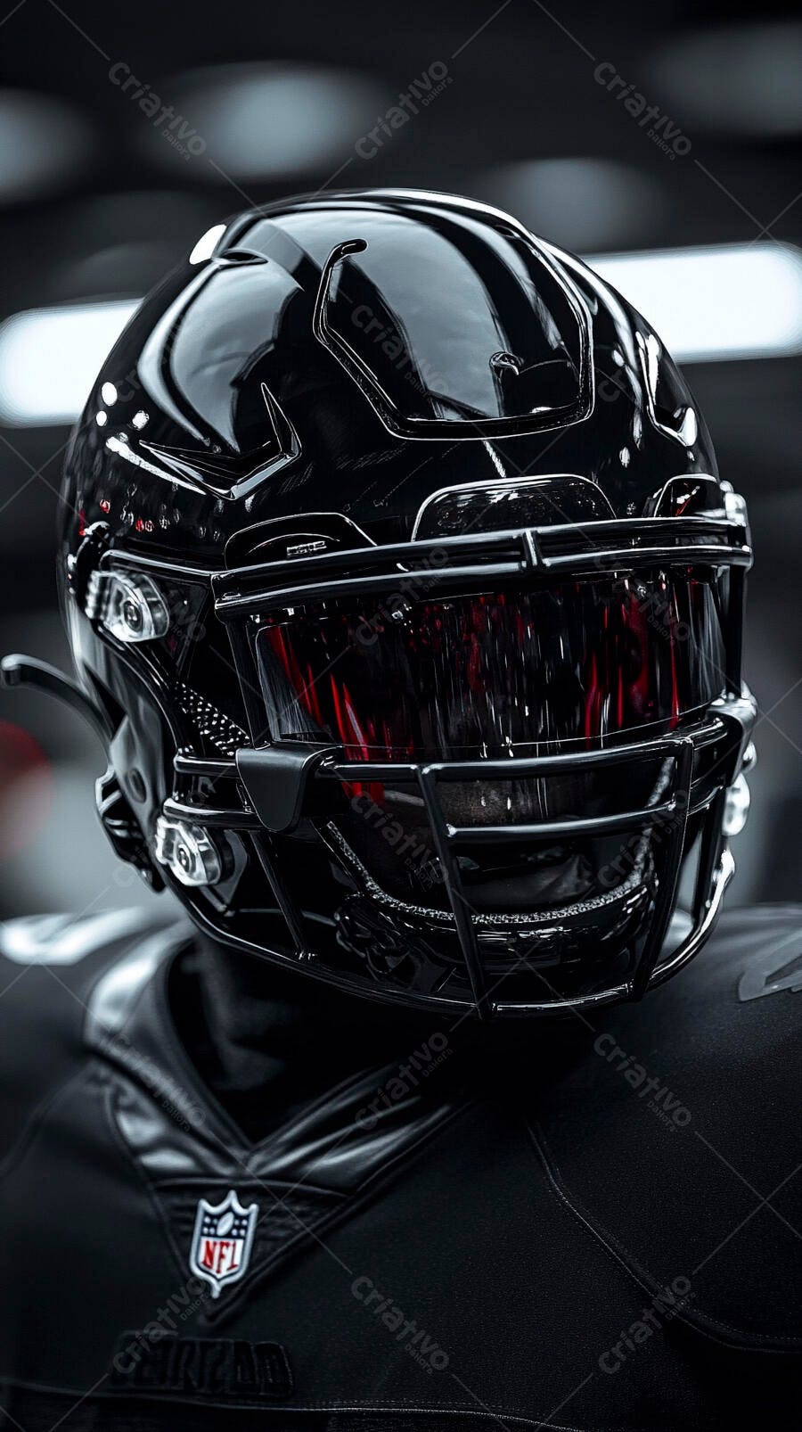 Foto Capacete Futebol Americano Preto NFL Estúdio