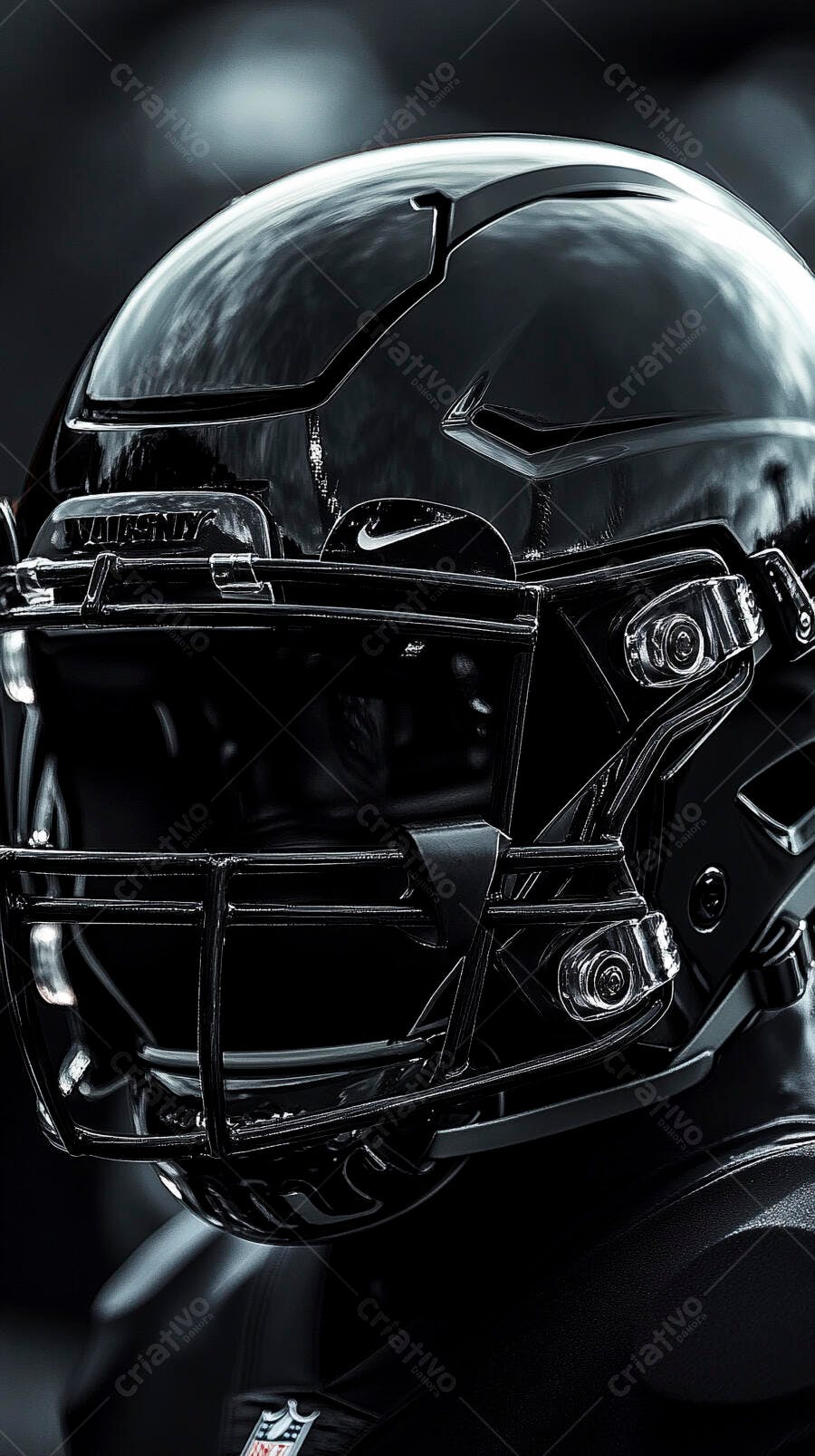 Foto Capacete Futebol Americano Preto Detalhe Esporte