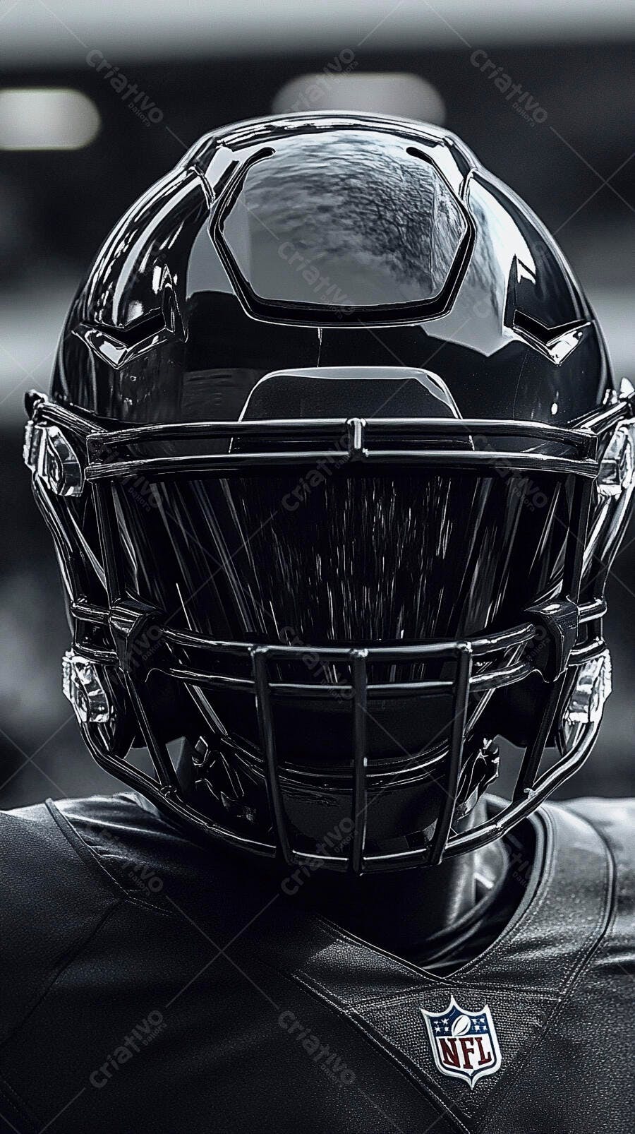 Foto Capacete Futebol Americano Preto Uniforme NFL Close-up