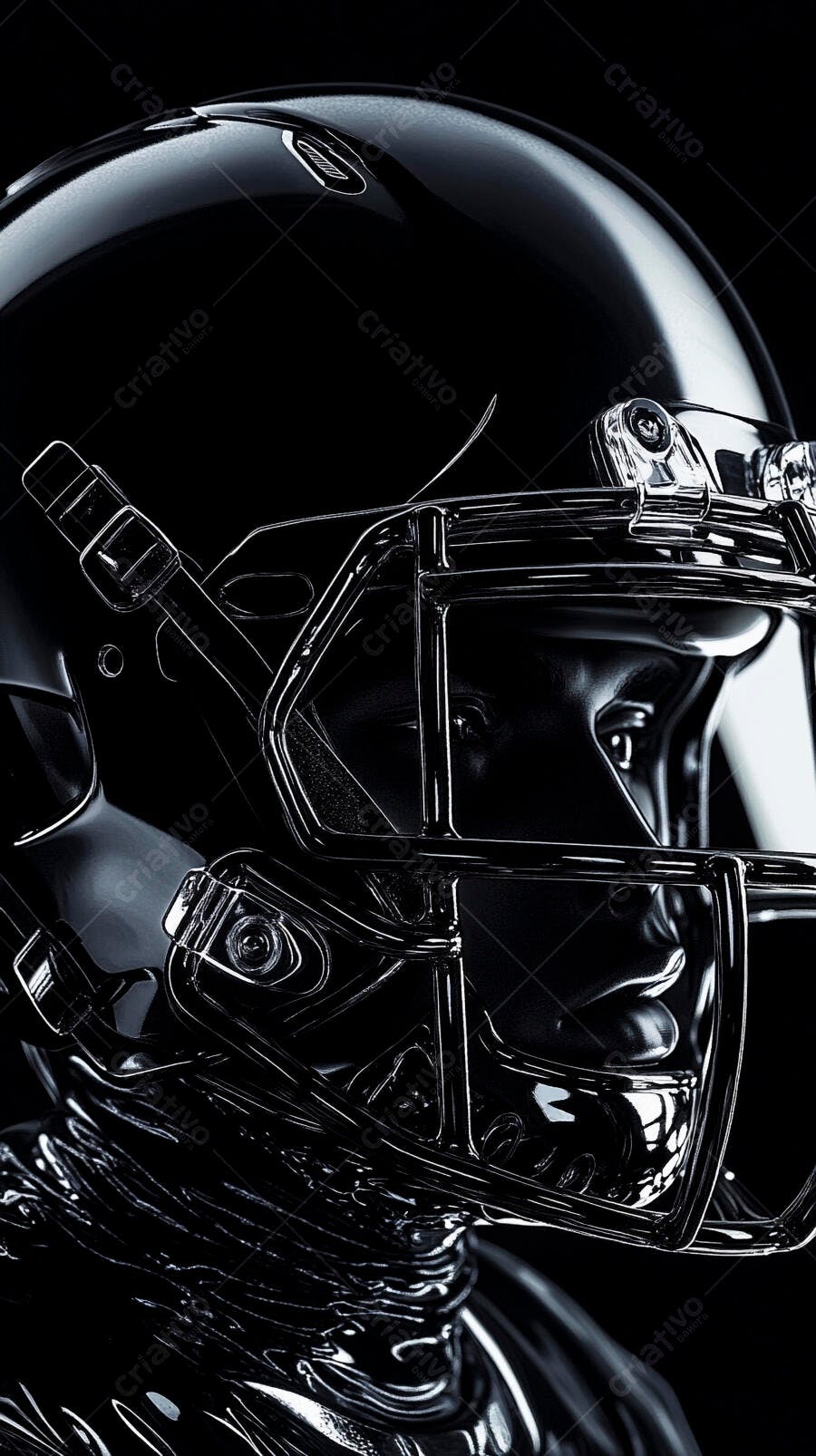 Foto Capacete Futebol Americano Preto Brilhante Estúdio