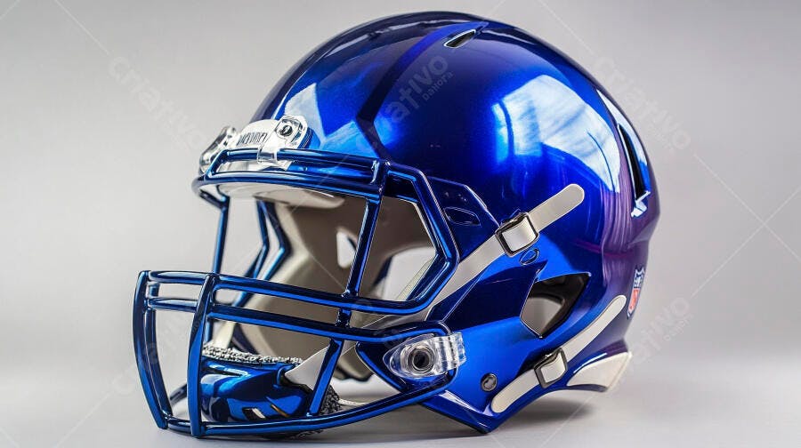 Foto Capacete Futebol Americano Azul Brilhante Estúdio