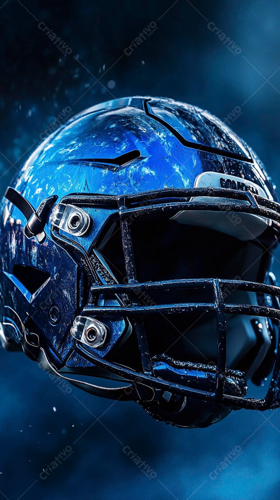 Foto Capacete Futebol Americano Azul Escuro Close-up