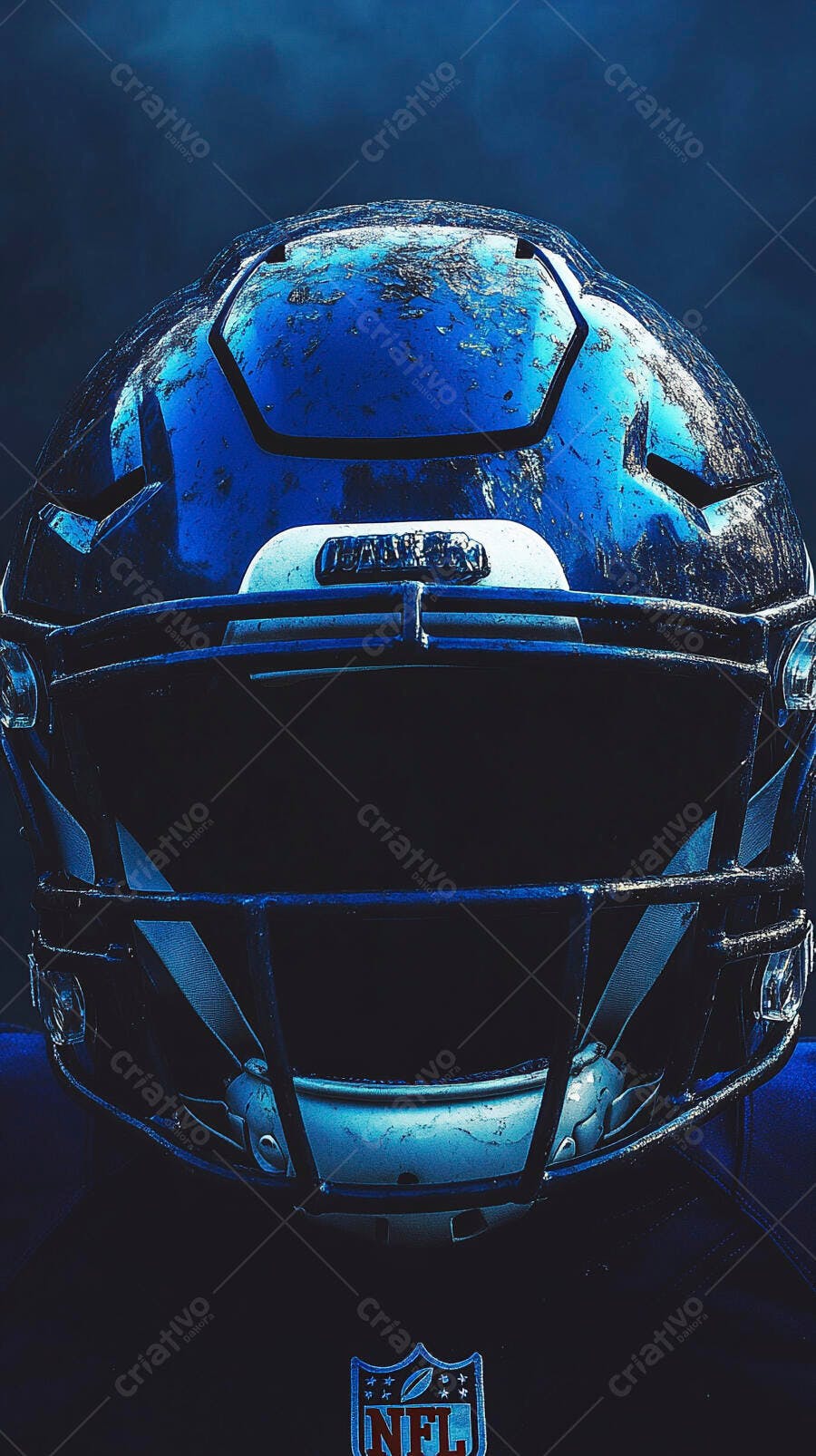 Foto Capacete Futebol Americano NFL Azul Sujo Escuro