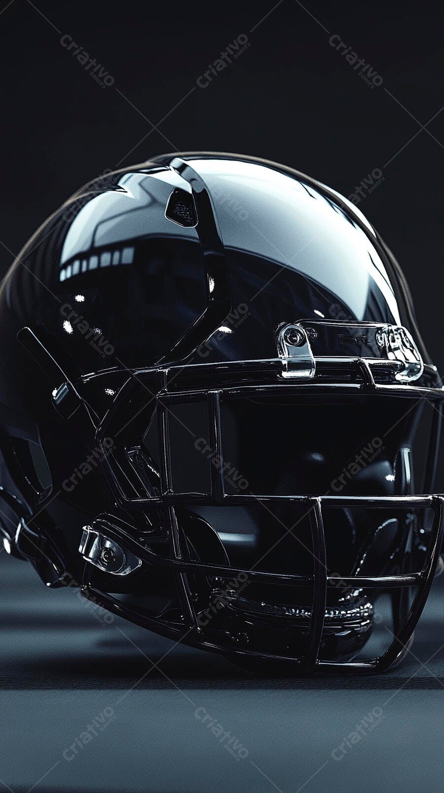 Foto Capacete Futebol Americano Preto Brilhante Estúdio