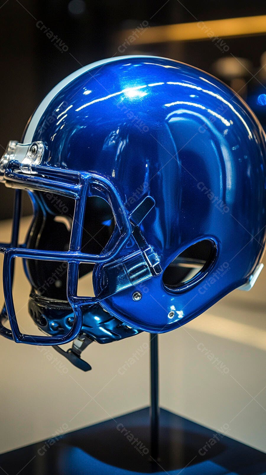 Foto Capacete Futebol Americano Azul Brilhante Esporte