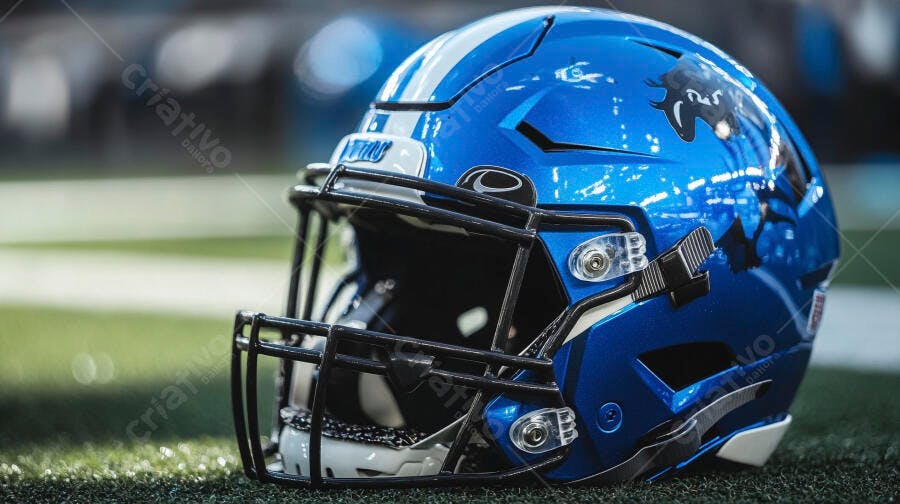 Foto Capacete Futebol Americano Carolina Panthers Campo Esportivo