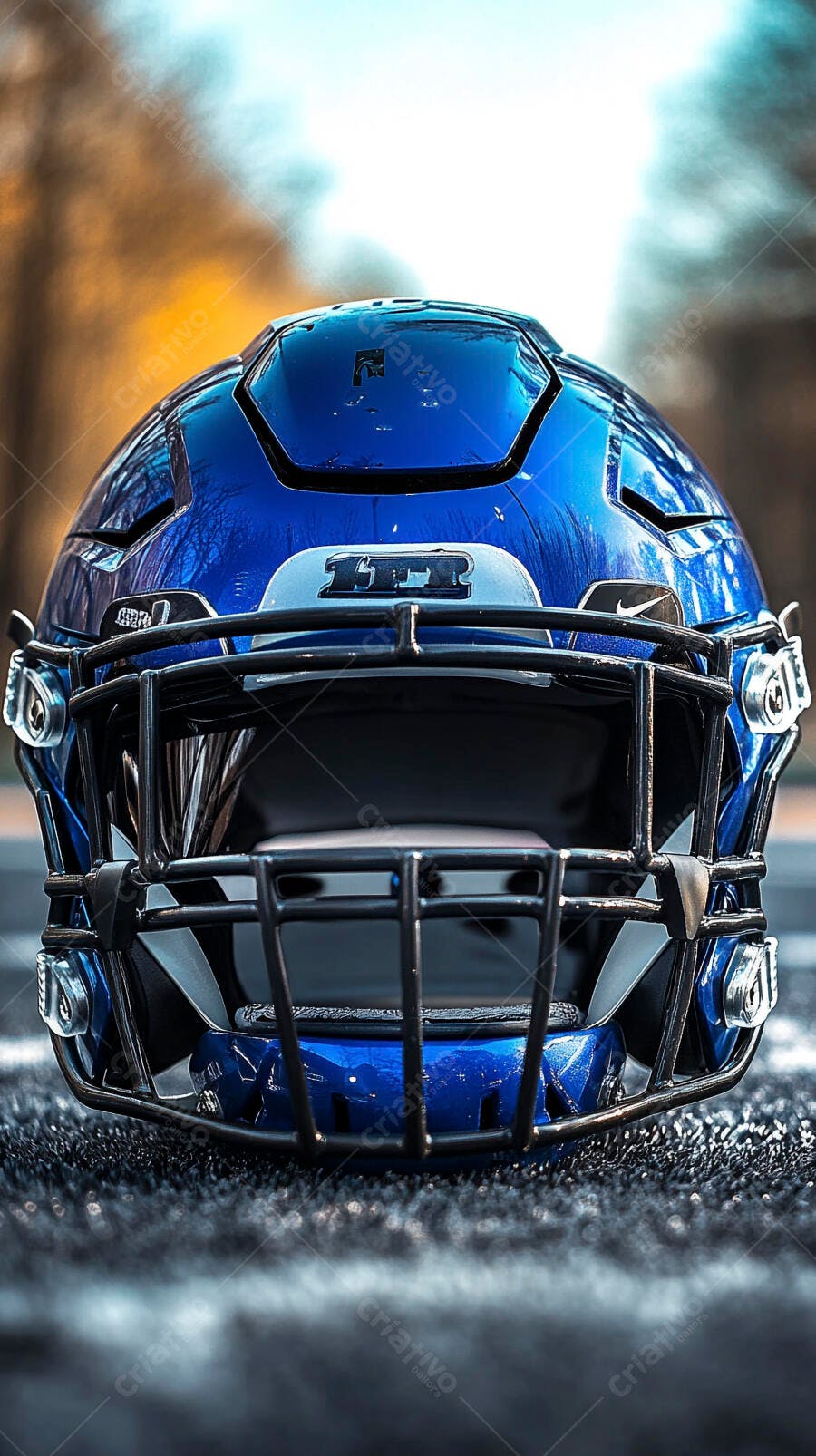 Capacete Futebol Americano Azul Esporte Campo