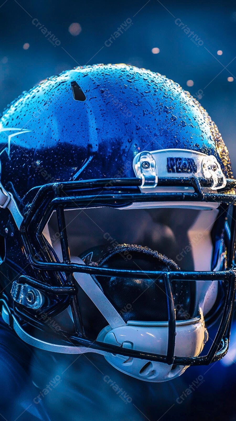 Capacete Futebol Americano Molhado Close-up Esporte
