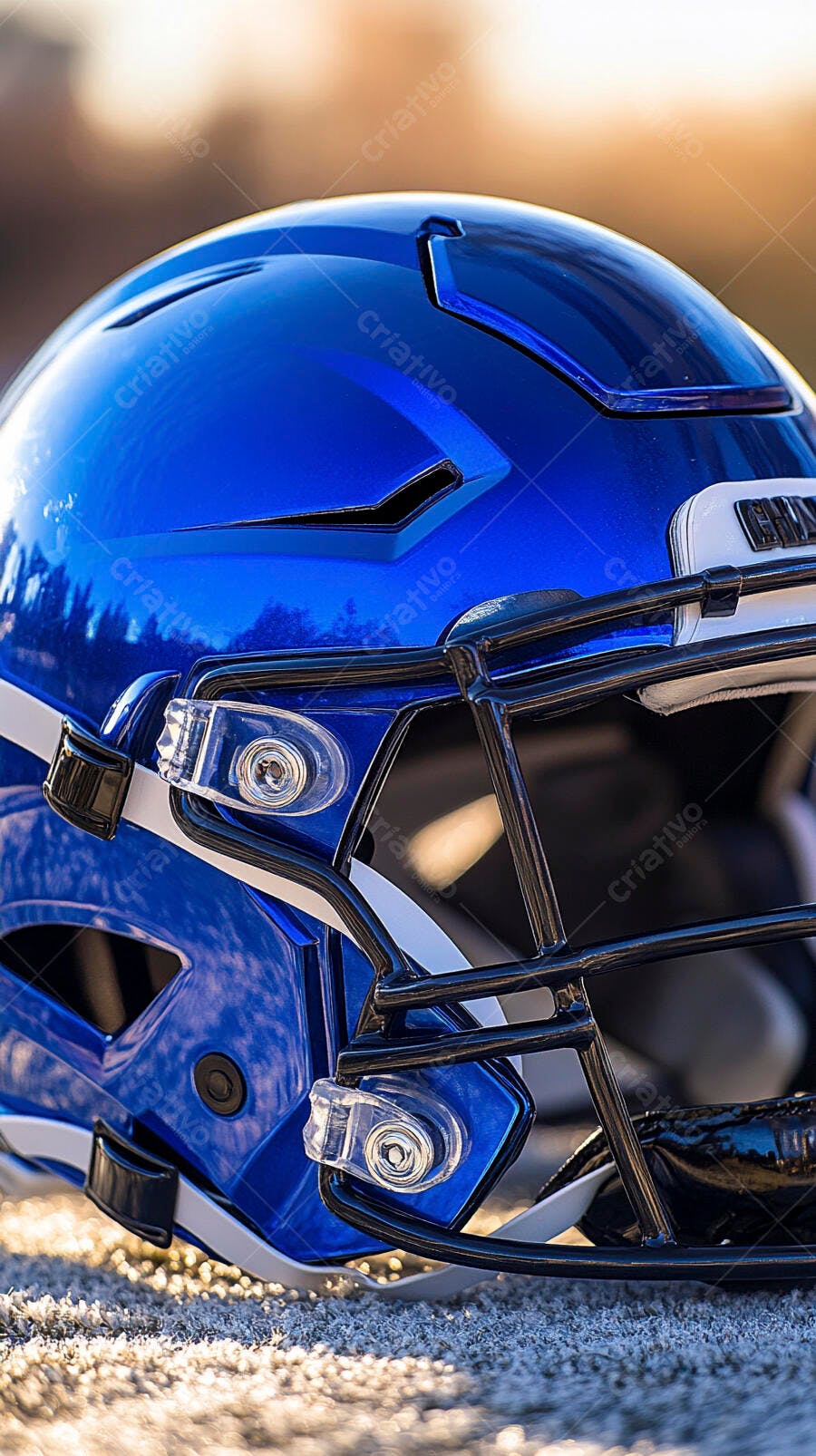 Capacete Futebol Americano Azul Campo Esportivo