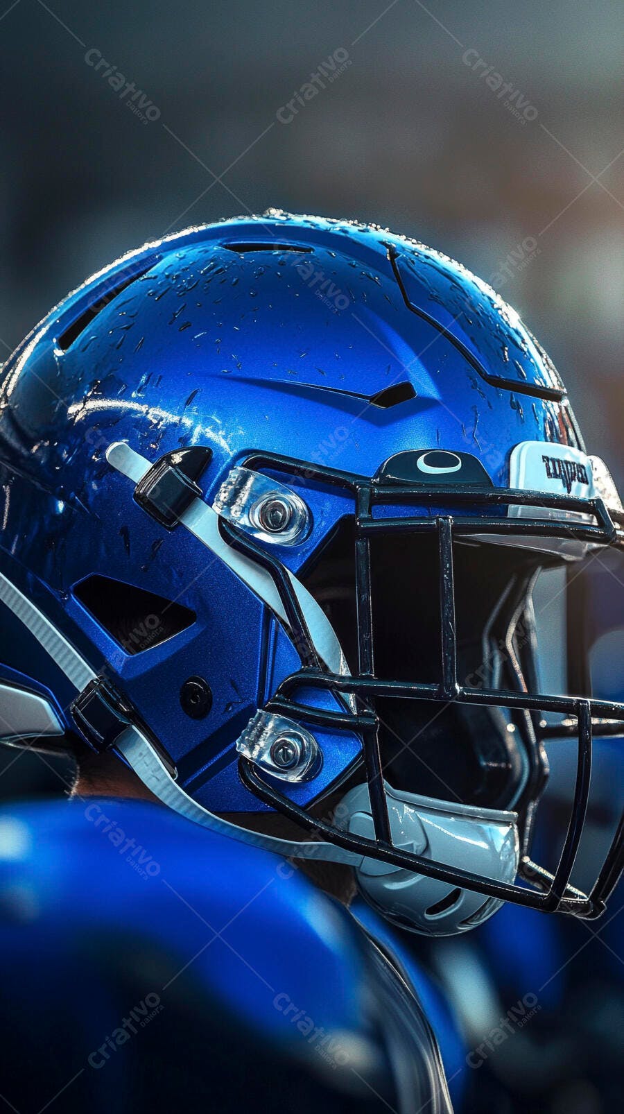 Foto Capacete Futebol Americano Azul Brilhante Esporte