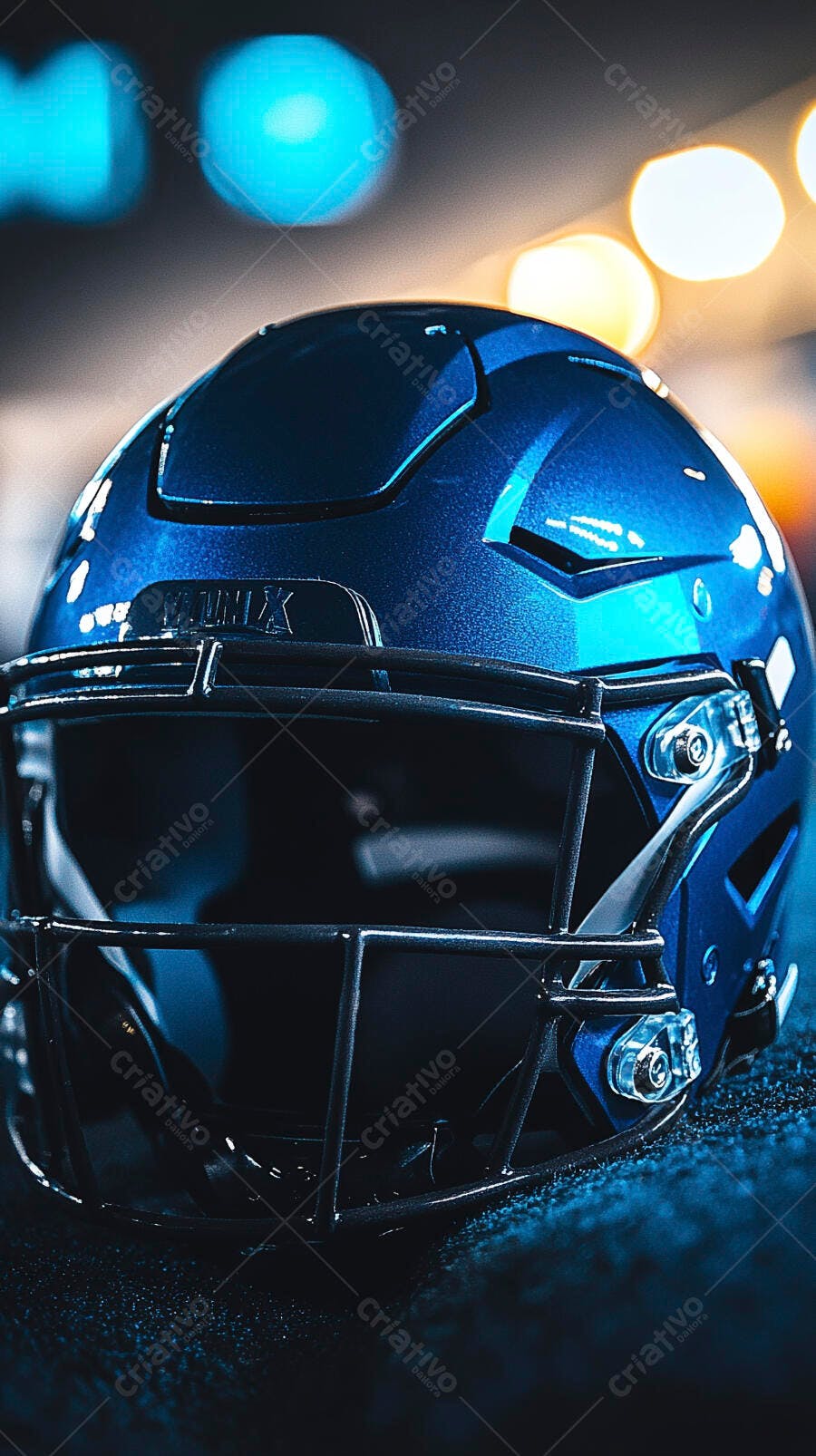 Foto Capacete Futebol Americano Azul Escuro Close-up Esporte