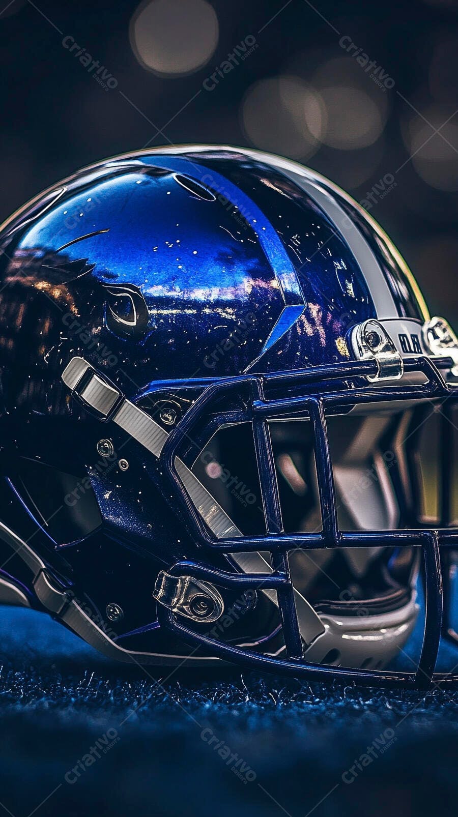 Foto Capacete Futebol Americano Azul Escuro Close-up