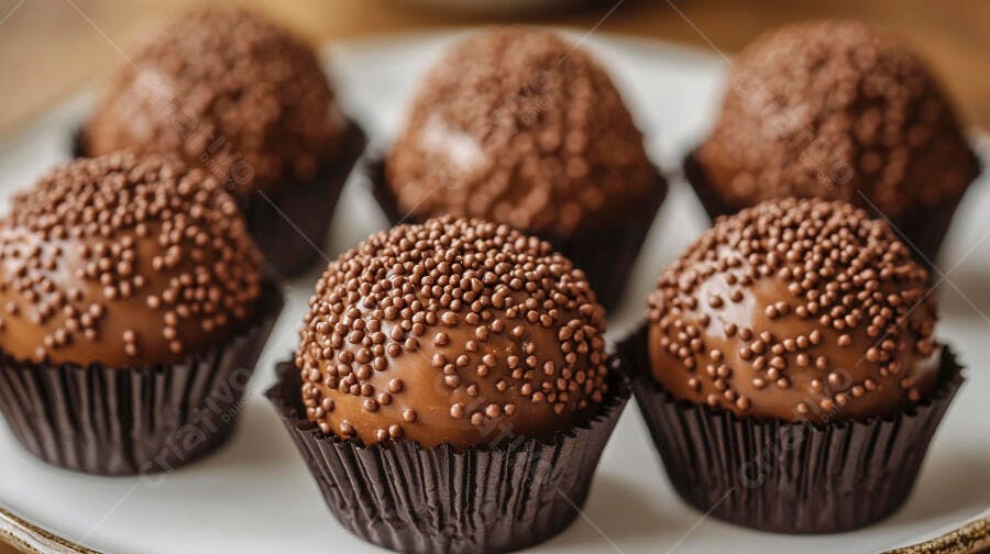 Foto Brigadeiro Gourmet com Granulado Chocolate Doce Festa