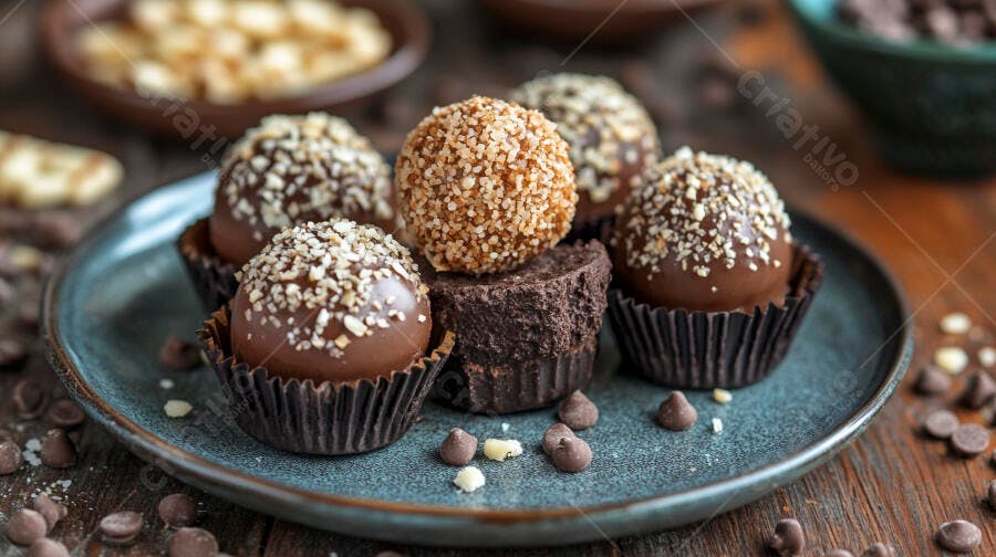 Foto Brigadeiros Gourmet Chocolate Granulado Doce Festa