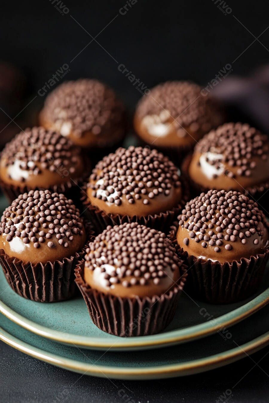 Foto Brigadeiros Gourmet Granulado Chocolate Escuro