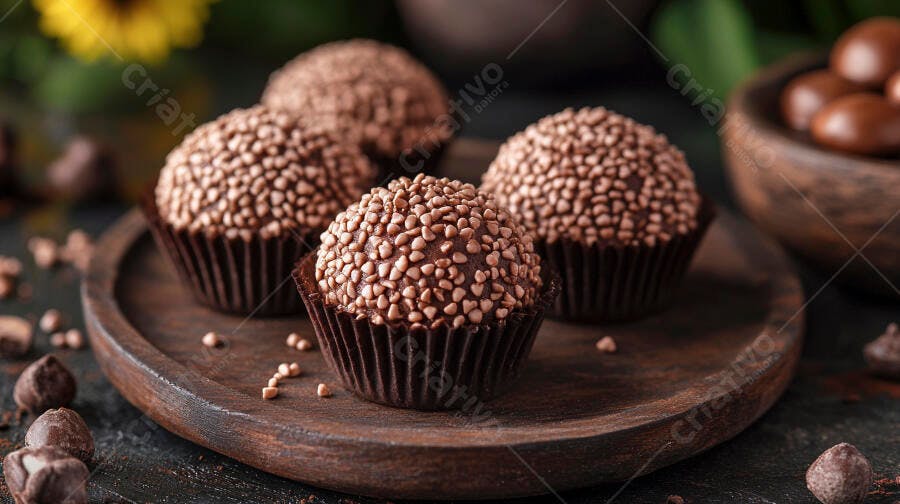 Foto Brigadeiro Gourmet Granulado Chocolate Escuro Studio